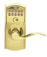 Bright Brass Exterior Accent Lever Electronic Lockset
